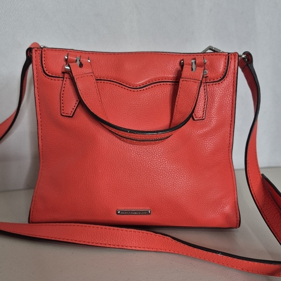Rebecca Minkoff Leather Mini Blair Tote Crossbody Handbag in Poppy  *No Fringe - Picture 4 of 16